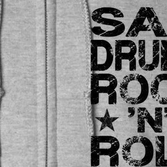 Sax Drums Rock N Roll Full Zip Hoodie