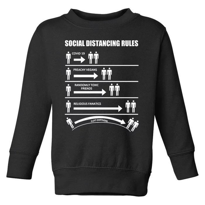 Social Distancing Rules Covid 19 Preachy Vegans Randomly Toxic Friends Religious Toddler Sweatshirt