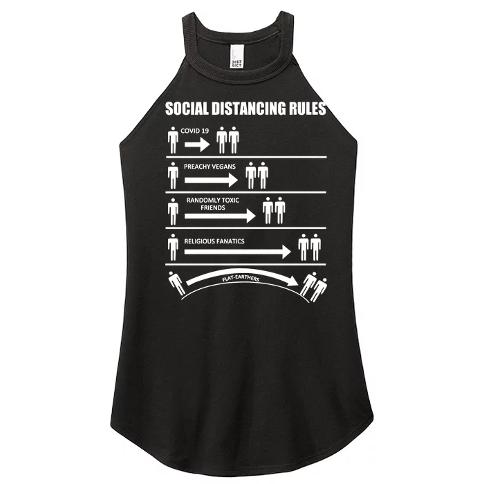 Social Distancing Rules Covid 19 Preachy Vegans Randomly Toxic Friends Religious Women’s Perfect Tri Rocker Tank