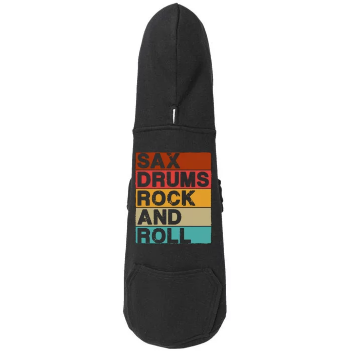 Sax Drums Rock N Roll Doggie 3-End Fleece Hoodie