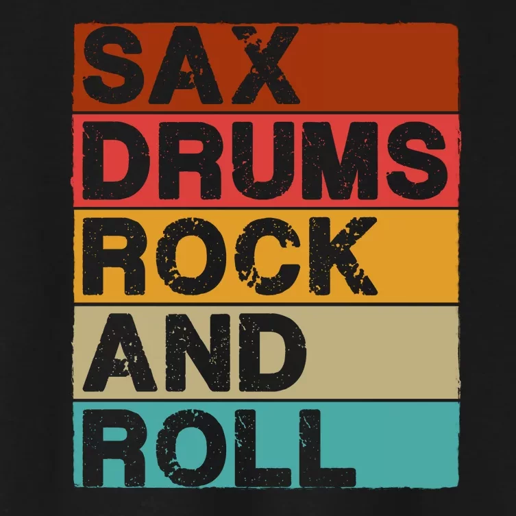 Sax Drums Rock N Roll Women's Crop Top Tee