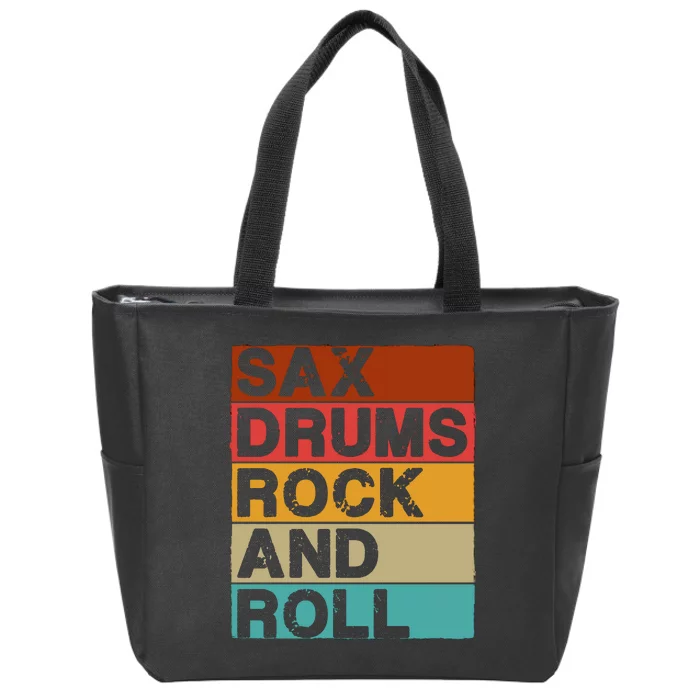 Sax Drums Rock N Roll Zip Tote Bag