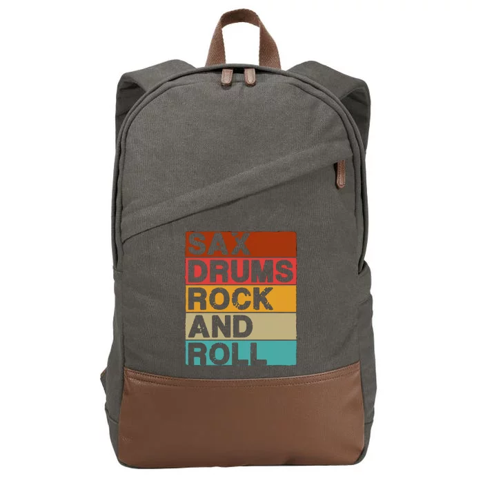 Sax Drums Rock N Roll Cotton Canvas Backpack