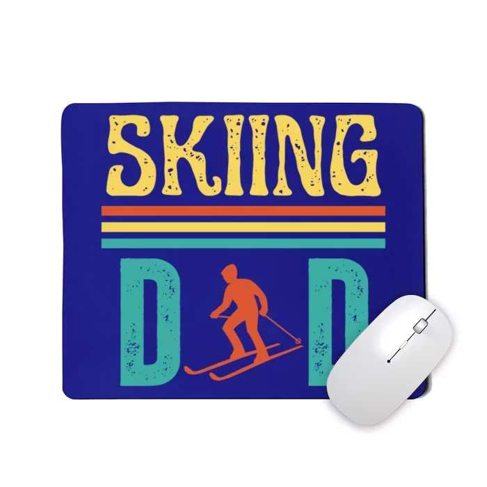 Skiing Dad Retro Vintage Ski Fathers Day Funny Skiing Meaningful Gift Mousepad