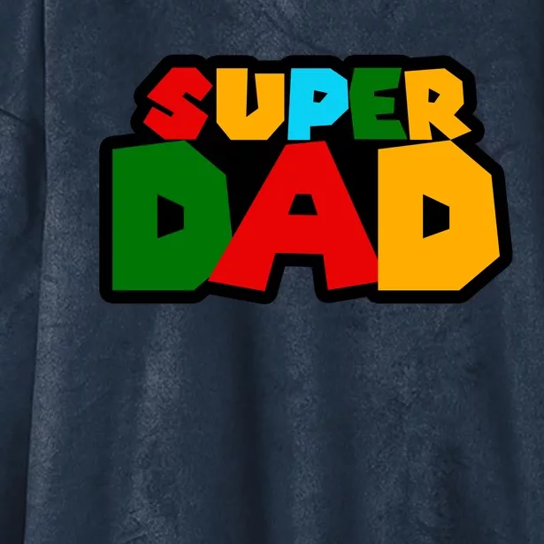 Super Dad Retro Gift Hooded Wearable Blanket