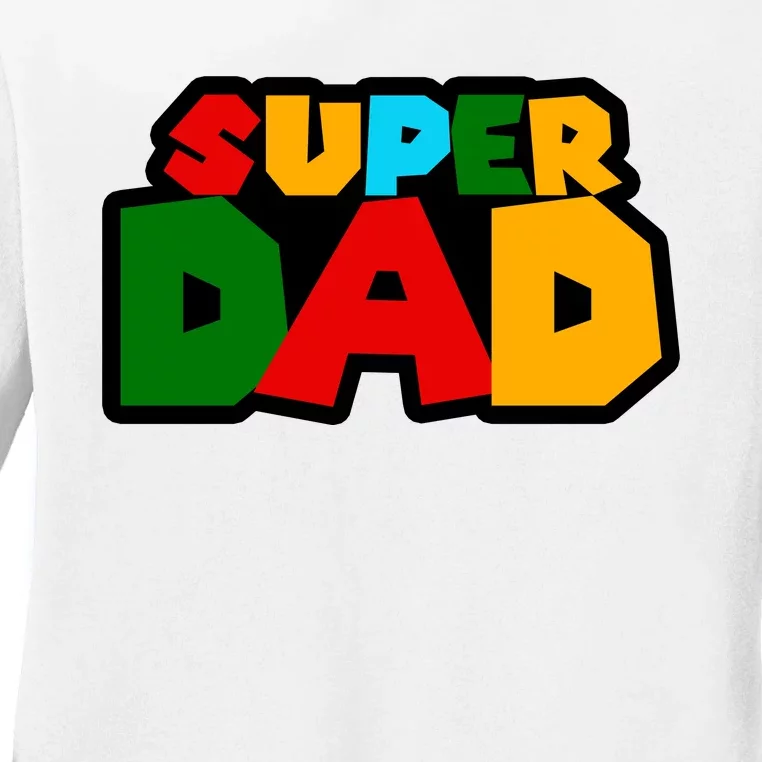 Super Dad Retro Gift Ladies Long Sleeve Shirt