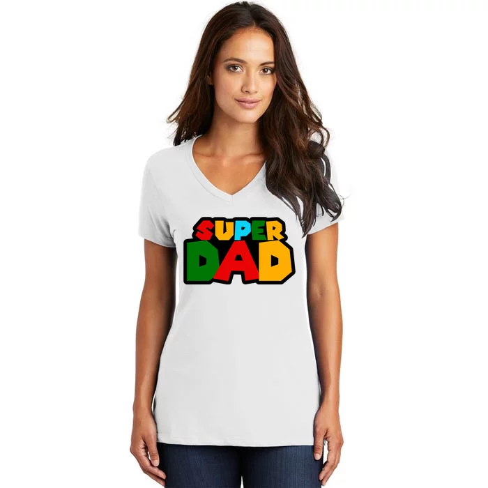 Super Dad Retro Gift Women's V-Neck T-Shirt