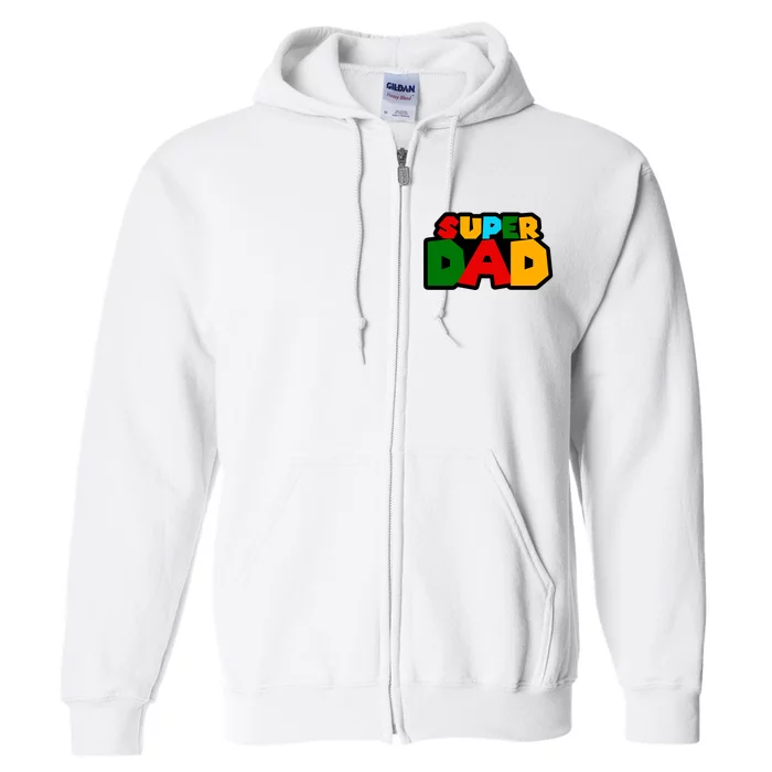 Super Dad Retro Gift Full Zip Hoodie