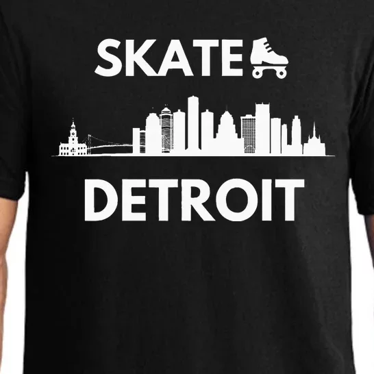 Skate Detroit Roller Skating Fans Detroit Skyline Pajama Set