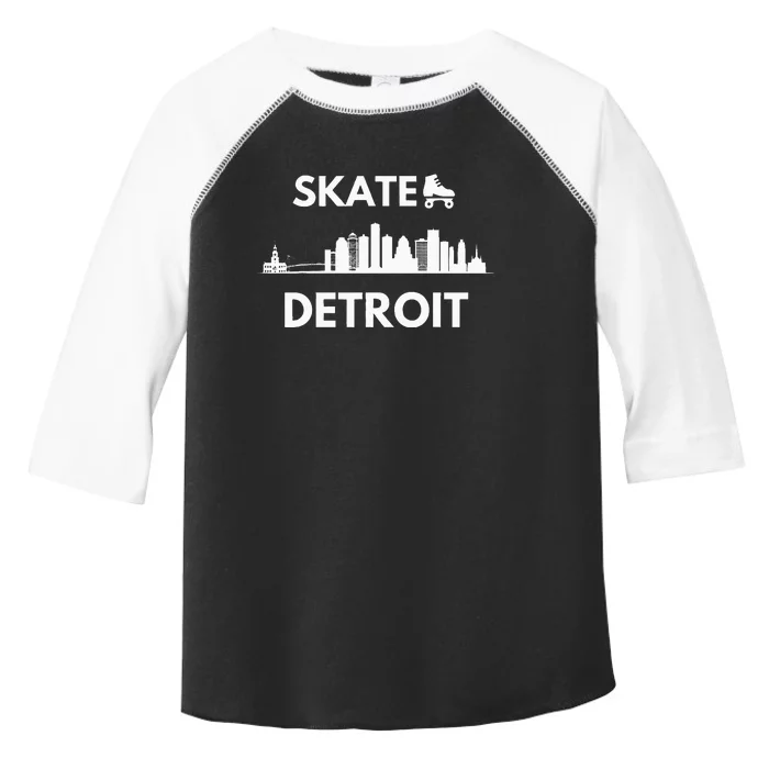 Skate Detroit Roller Skating Fans Detroit Skyline Toddler Fine Jersey T-Shirt