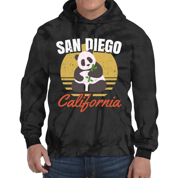 San Diego Retro Panda Zoo California Vintage Tie Dye Hoodie