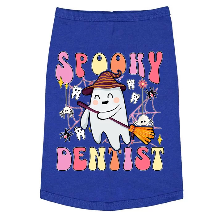 Spooky Dentist Retro Halloween Ghost Dental Humor Gift Doggie Tank