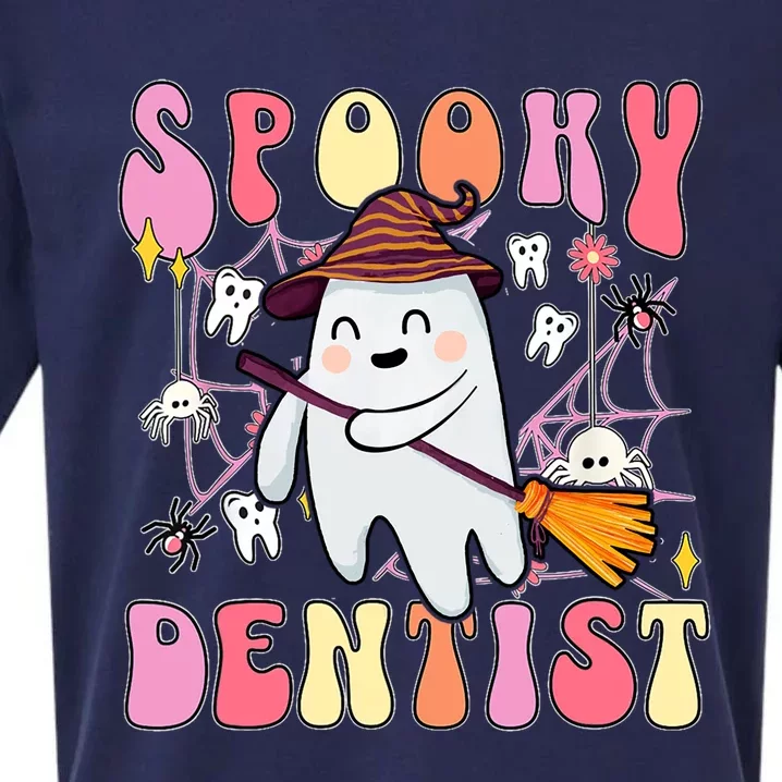 Spooky Dentist Retro Halloween Ghost Dental Humor Gift Sueded Cloud Jersey T-Shirt