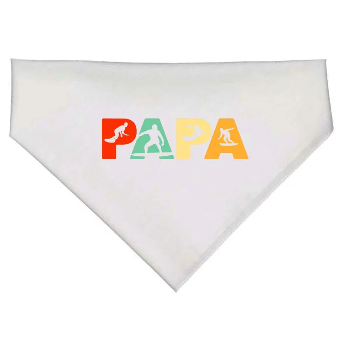 Surf Dad Retro Papa Surfing Fathers Gift USA-Made Doggie Bandana