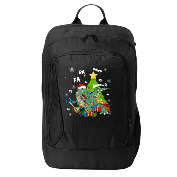 Santa Dinosaur Ra Rawr Rawr Funny Christmas Tgiftrex Xmas Great Gift City Backpack