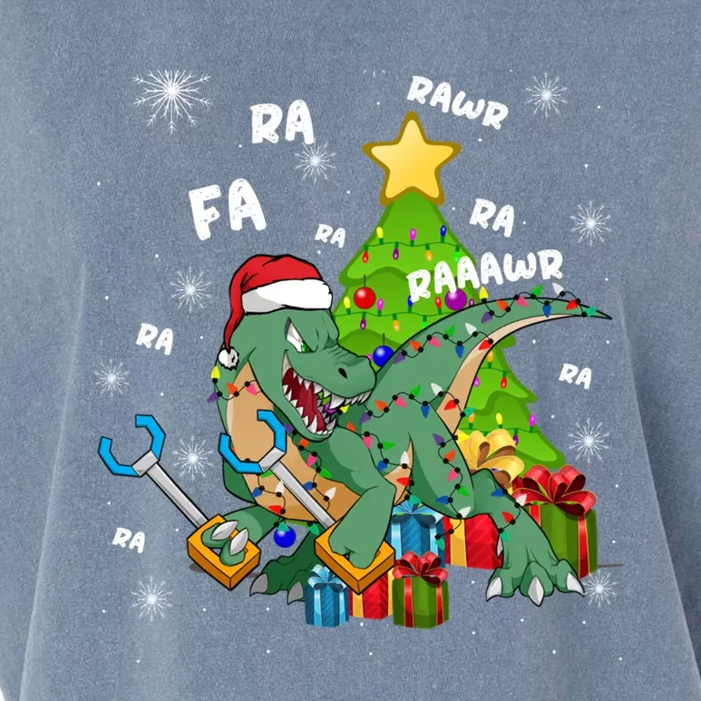 Santa Dinosaur Ra Rawr Rawr Funny Christmas Tgiftrex Xmas Great Gift Garment-Dyed Women's Muscle Tee