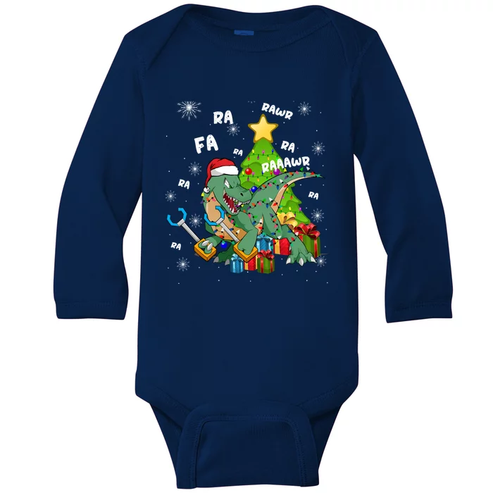 Santa Dinosaur Ra Rawr Rawr Funny Christmas Tgiftrex Xmas Great Gift Baby Long Sleeve Bodysuit