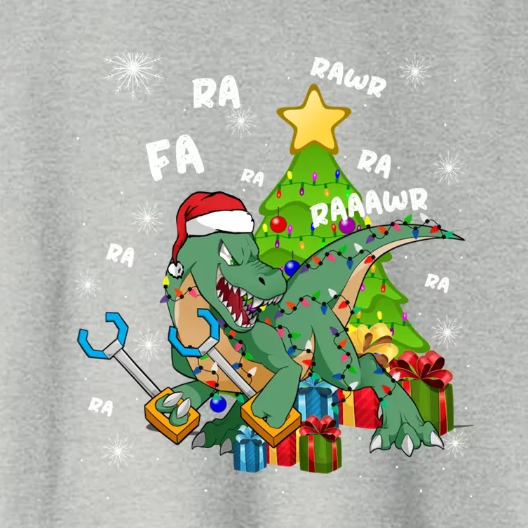 Santa Dinosaur Ra Rawr Rawr Funny Christmas Tgiftrex Xmas Great Gift Women's Crop Top Tee