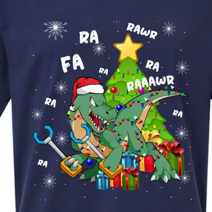 Santa Dinosaur Ra Rawr Rawr Funny Christmas Tgiftrex Xmas Great Gift Sueded Cloud Jersey T-Shirt