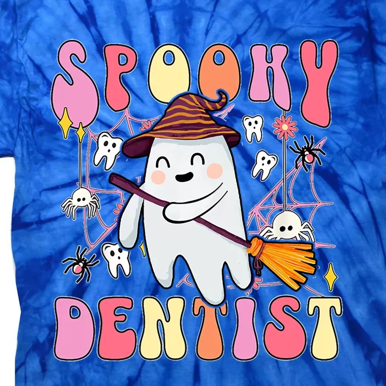 Spooky Dentist Retro Halloween Ghost Dental Humor Gift Tie-Dye T-Shirt