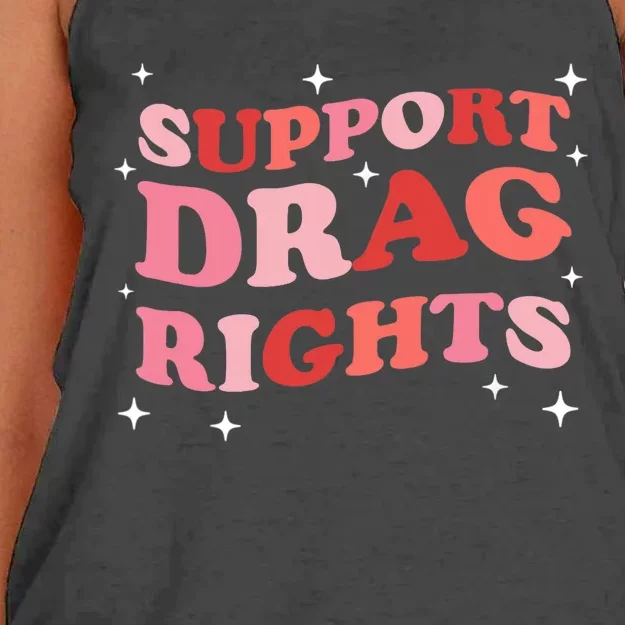 Support Drag Rights Drag Show Supporter Sassy Drag Queen Women's Knotted Racerback Tank