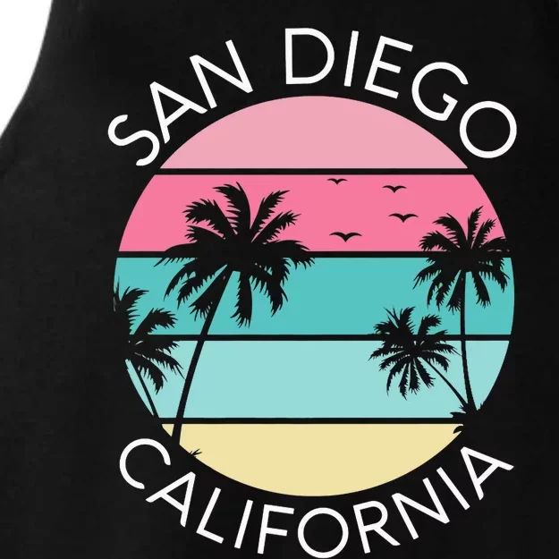 San Diego Retro California Surf Beach SD La Jolla Oceanside Premium Ladies Tri-Blend Wicking Tank