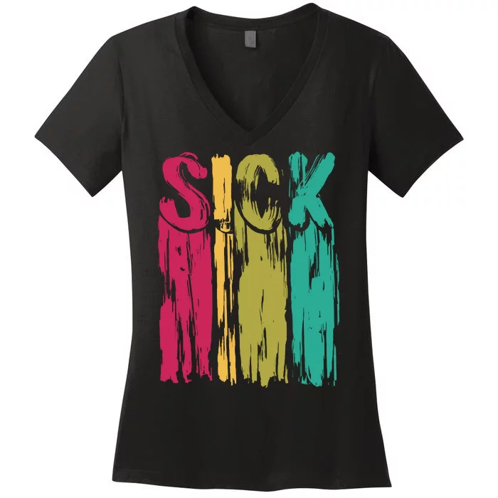 Sick Drip Retro Women's V-Neck T-Shirt