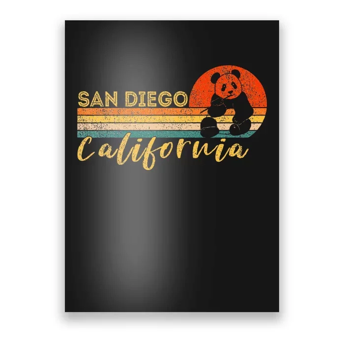 San Diego Retro Panda Zoo California Vintage Poster