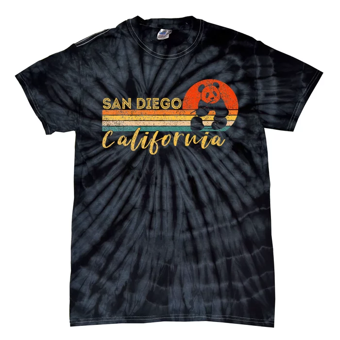 San Diego Retro Panda Zoo California Vintage Tie-Dye T-Shirt