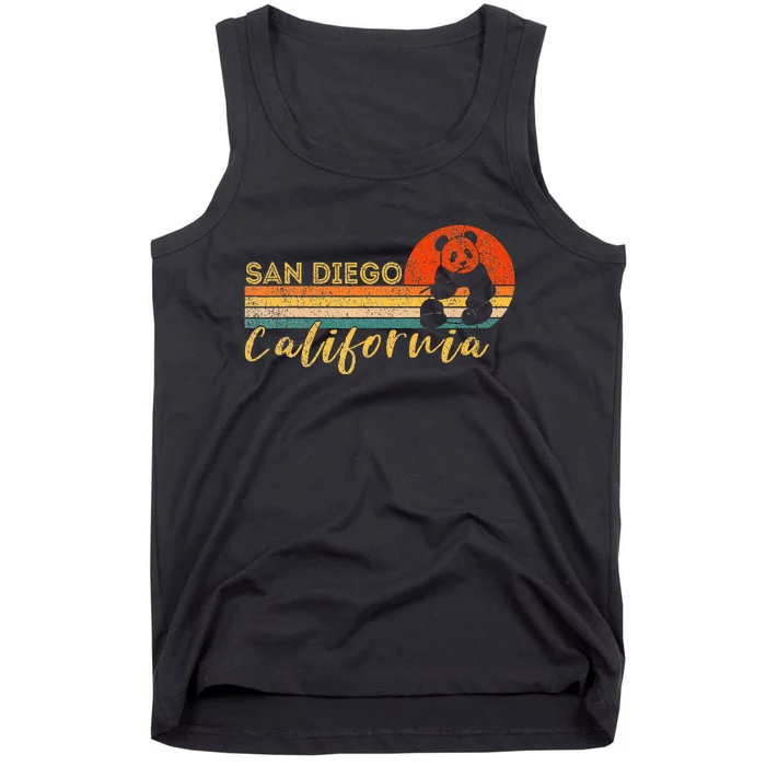 San Diego Retro Panda Zoo California Vintage Tank Top