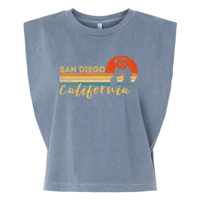 San Diego Retro Panda Zoo California Vintage Garment-Dyed Women's Muscle Tee