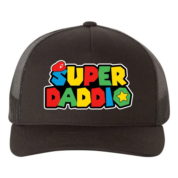 Super Daddio Retro Video Game Fathers Day Dad Gaming Yupoong Adult 5-Panel Trucker Hat