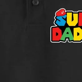 Super Daddio Retro Video Game Fathers Day Dad Gaming Dry Zone Grid Performance Polo