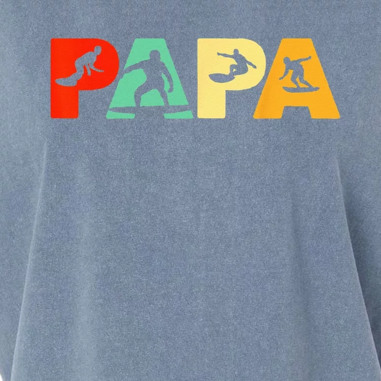 Surf Dad Retro Papa Surfing Father's Gift Garment-Dyed Women's Muscle Tee