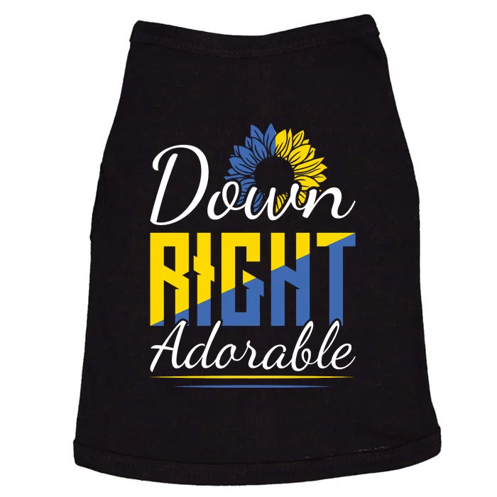 Sunflower Down Right Adorable Gift For Down Syndrome Awareness Doggie Tank