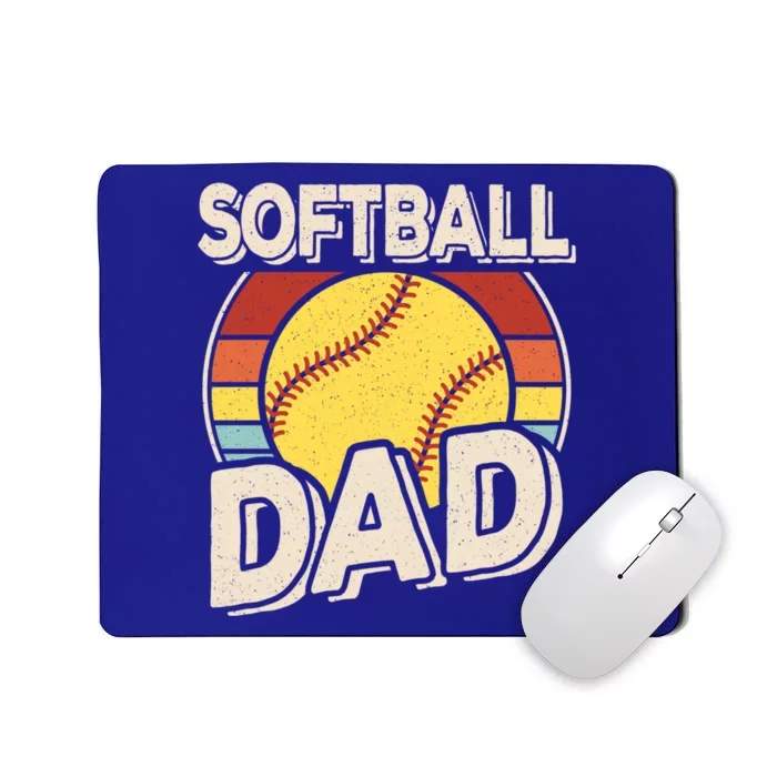 Softball Dad Retro Softball Cool Gift Mousepad