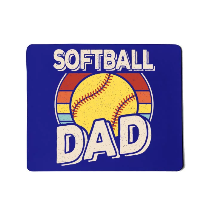 Softball Dad Retro Softball Cool Gift Mousepad