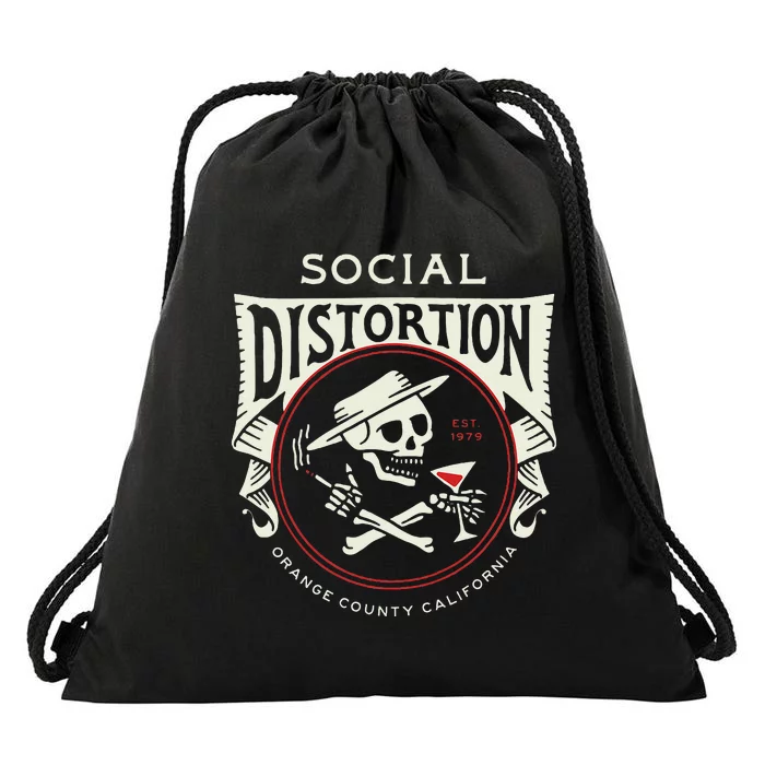 Social Distortion Skelly Circle Drawstring Bag