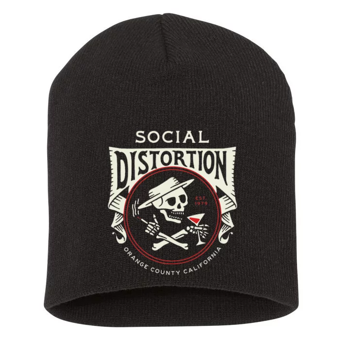 Social Distortion Skelly Circle Short Acrylic Beanie