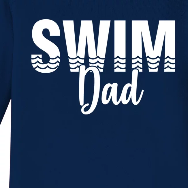 Swim Dad Swimmer Water Sports Swimming Gift Baby Long Sleeve Bodysuit