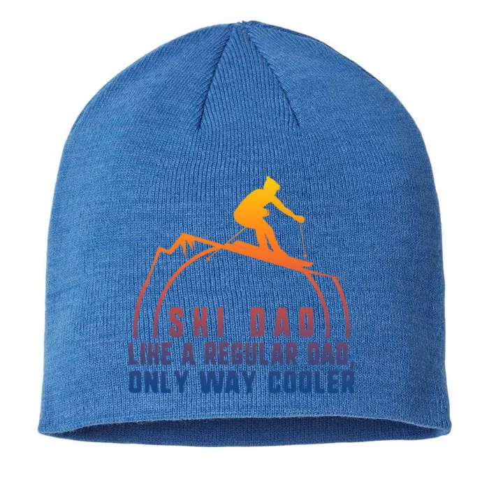 Ski Dad Skiing Daddy Papa Grandpa Cool Snowboarding Father Gift 8 1/2in Sustainable Knit Beanie