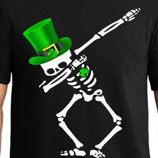 Skeleton Dabbing Shamrock St Patricks Day Irish Lovers Pajama Set