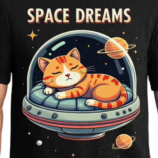 Space Dreams Sleeping Cat Astronaut Pajama Set