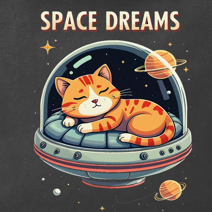 Space Dreams Sleeping Cat Astronaut Zip Tote Bag