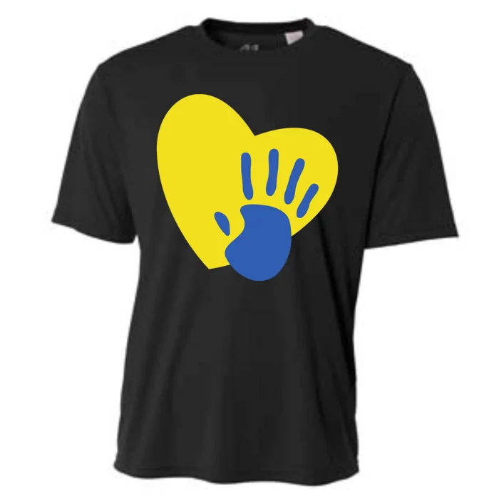 Support Down Syndrome Heart Awareness Cooling Performance Crew T-Shirt