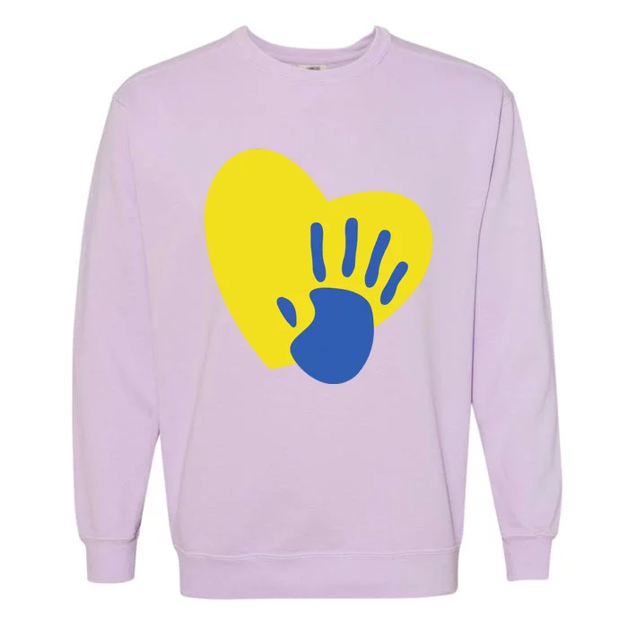 Support Down Syndrome Heart Awareness Garment-Dyed Sweatshirt