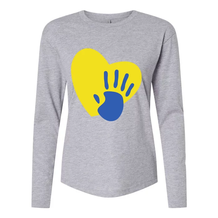 Support Down Syndrome Heart Awareness Womens Cotton Relaxed Long Sleeve T-Shirt