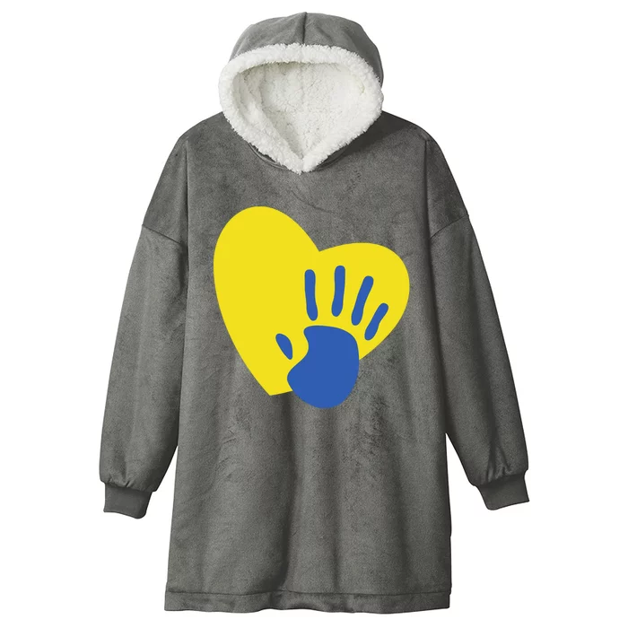 Support Down Syndrome Heart Awareness Hooded Wearable Blanket