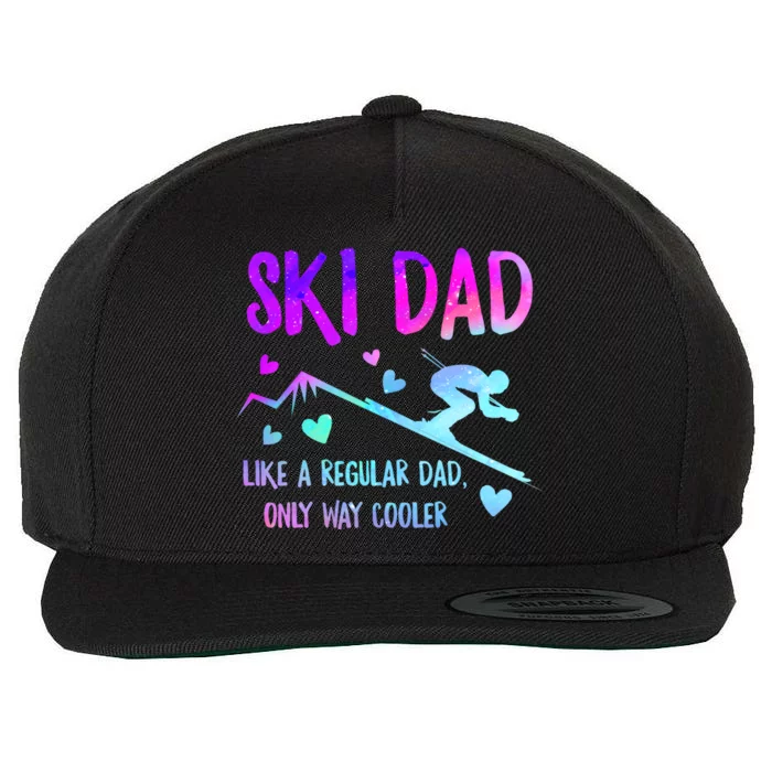 Ski Dad Skiing Daddy Papa Grandpa Cool Snowboarding Father Gift Wool Snapback Cap