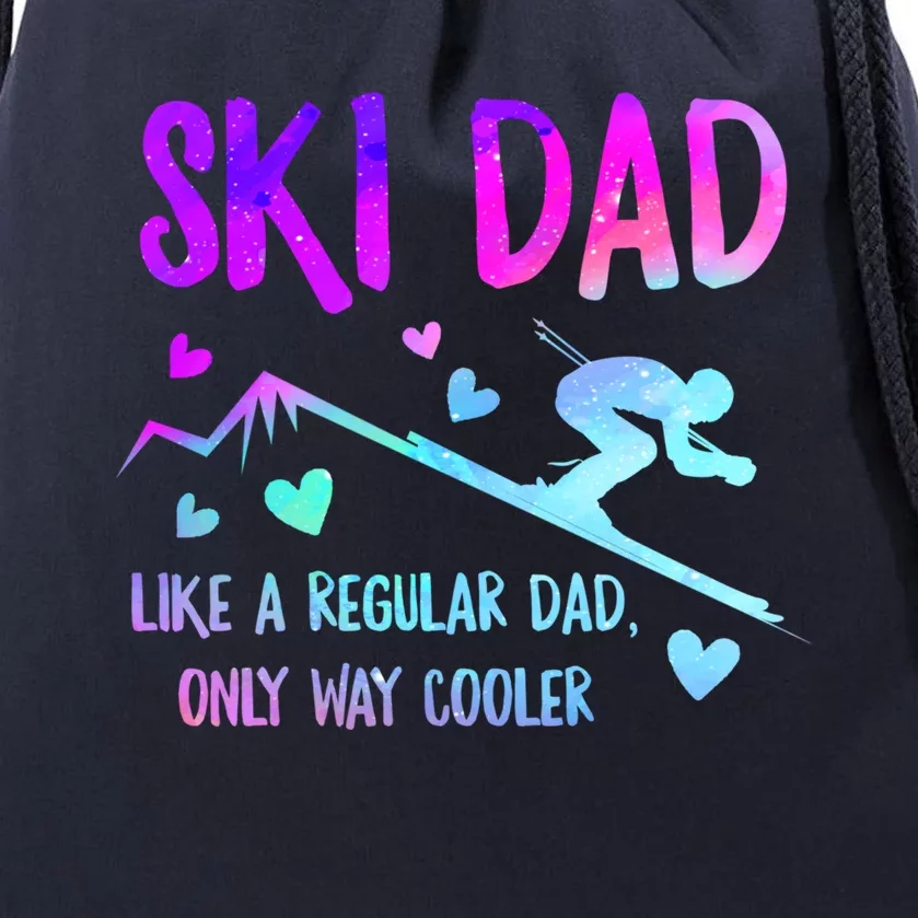 Ski Dad Skiing Daddy Papa Grandpa Cool Snowboarding Father Gift Drawstring Bag